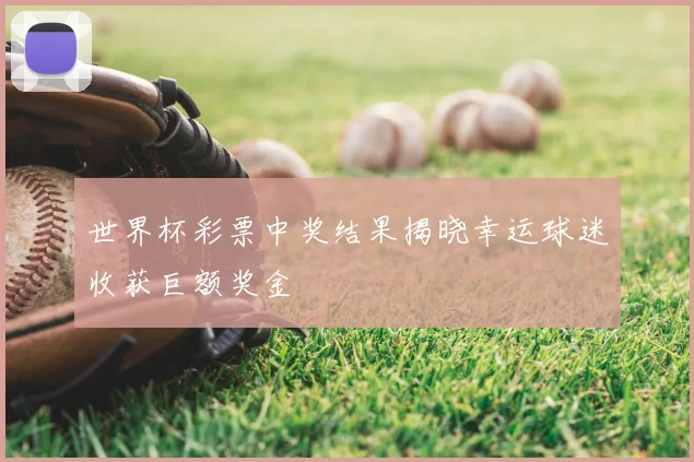 世界杯彩票中奖结果揭晓幸运球迷收获巨额奖金